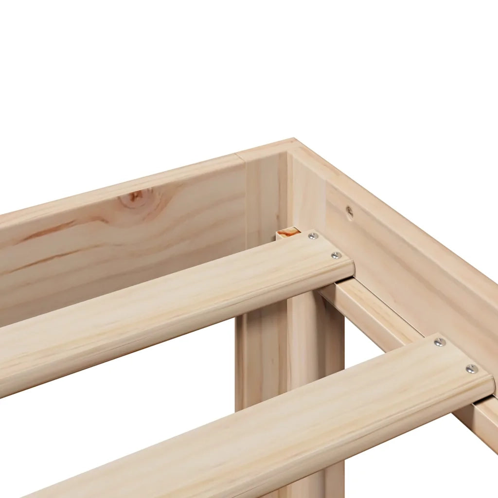 Giroletto con Testiera 200x200 cm in Legno Massello di Pino 3306094
