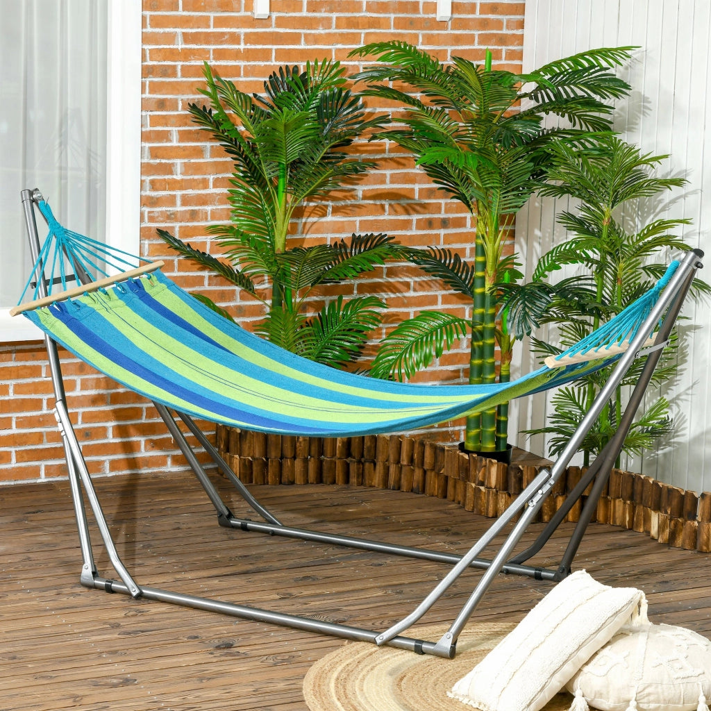 Amaca da Giardino 270x100x94 cm con Supporto in Acciaio Multicolor