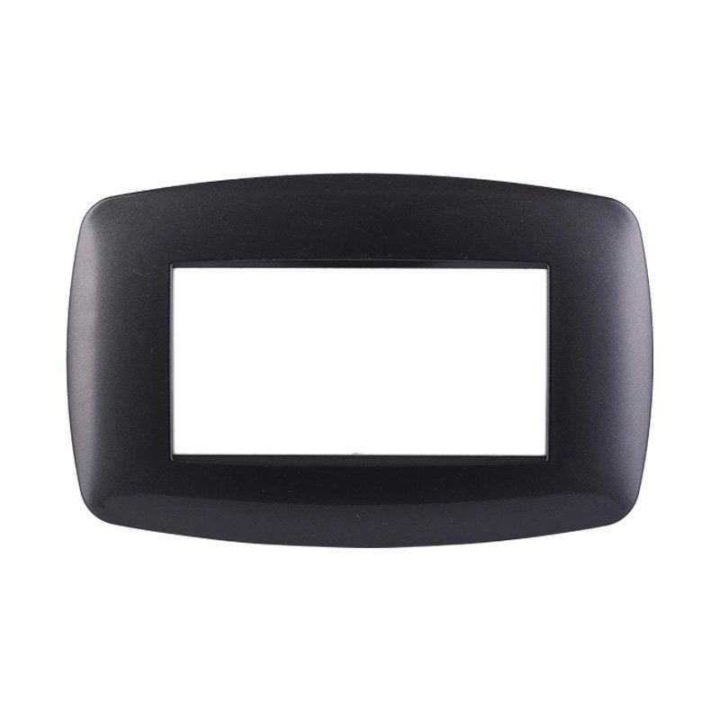 Placca Slim Serie Space 4P Colore Acciaio Scuro Compatibile Con Bticino Living Light