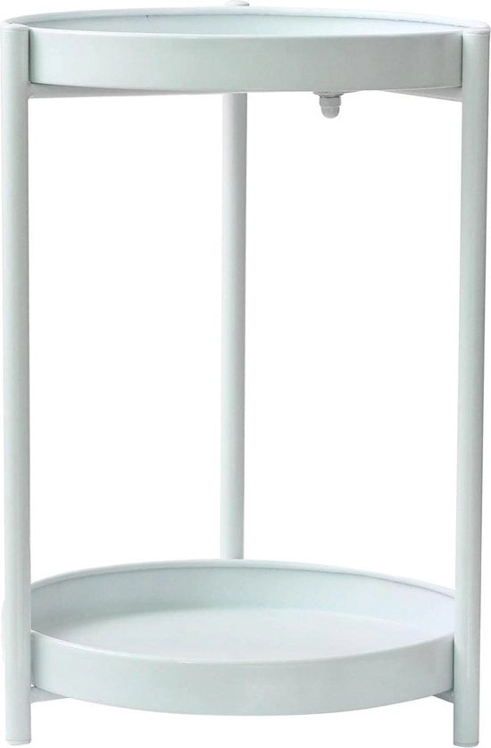 Scaffale a 2 livelli in metallo - Bianco - D 31cm H 43cm