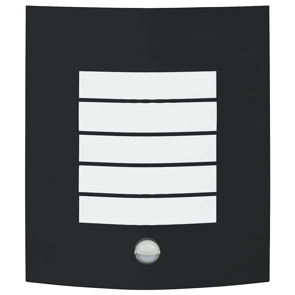 Applique da esterno rettangolare con sensore di movimento 23,5 x 9 x 26 cm acciaio inox nero 02_0056521