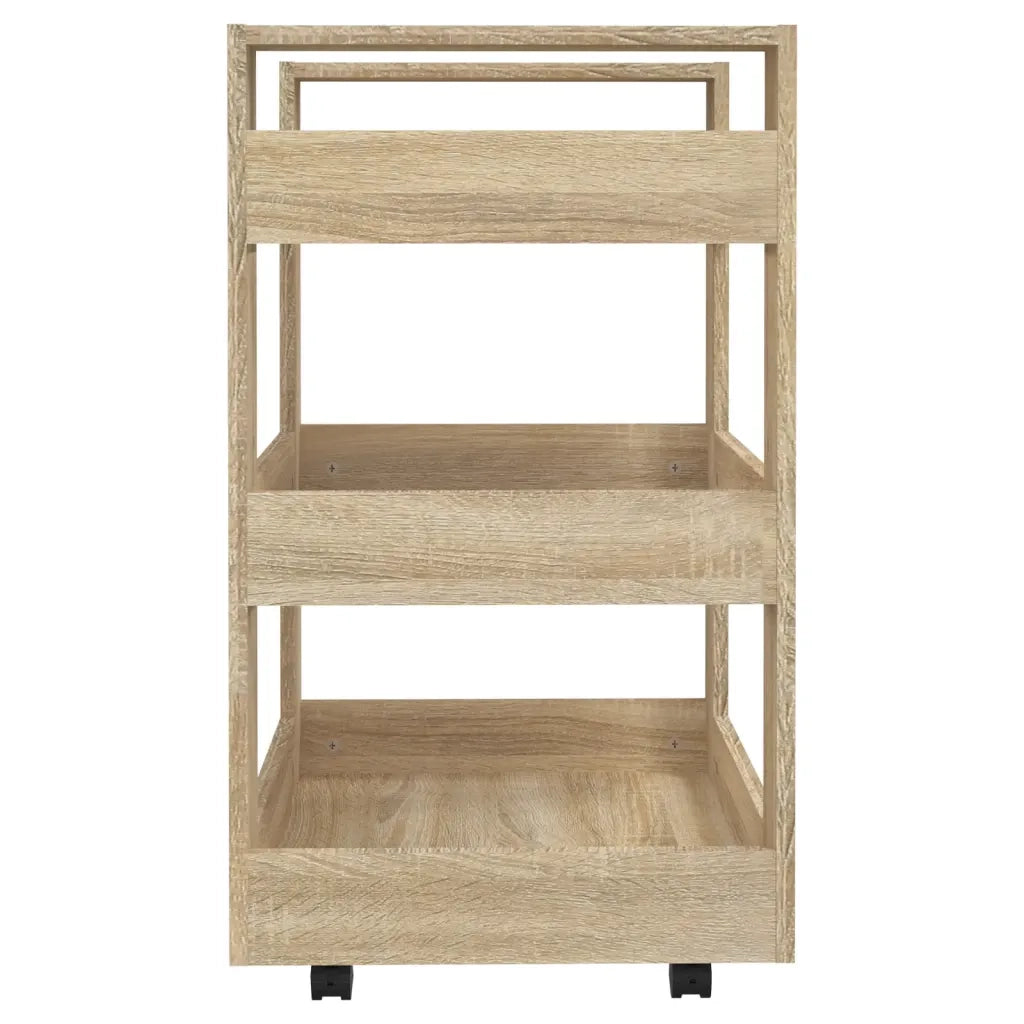 Carrello da Cucina-Scaffale per Cucina rovere sonoma 60x45x80 cm Legno Multistrato 663759