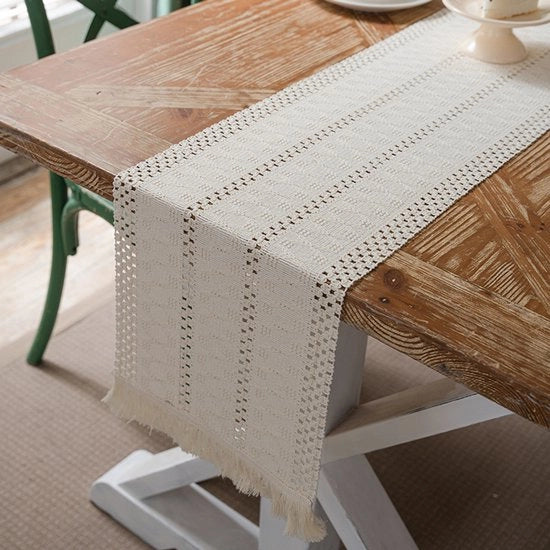 Operatore per tavolo da 30x350cm - Operatore per tavolo con pennelli - Operatore per tavolo bohemien - Decorazione per tavolo rustica - Adatto per decorazione per tavolo, casa, doccia da sposa, matrimonio