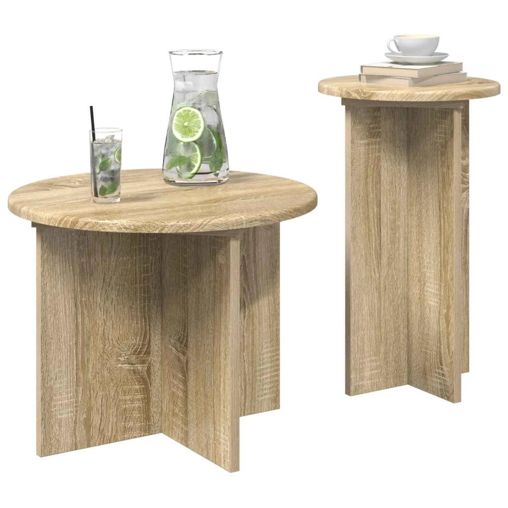 Set tavolini 2 pcs Rovere Sonoma Legno ingegnerizzato
