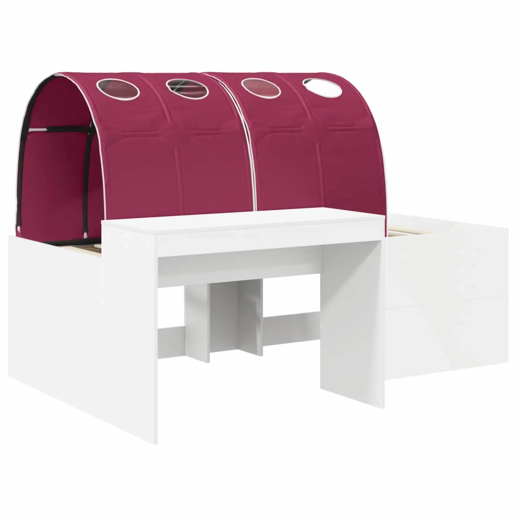 Letto con Tunnel 4 pcs Bianco e Rosso Legno ingegnerizzato 3423669