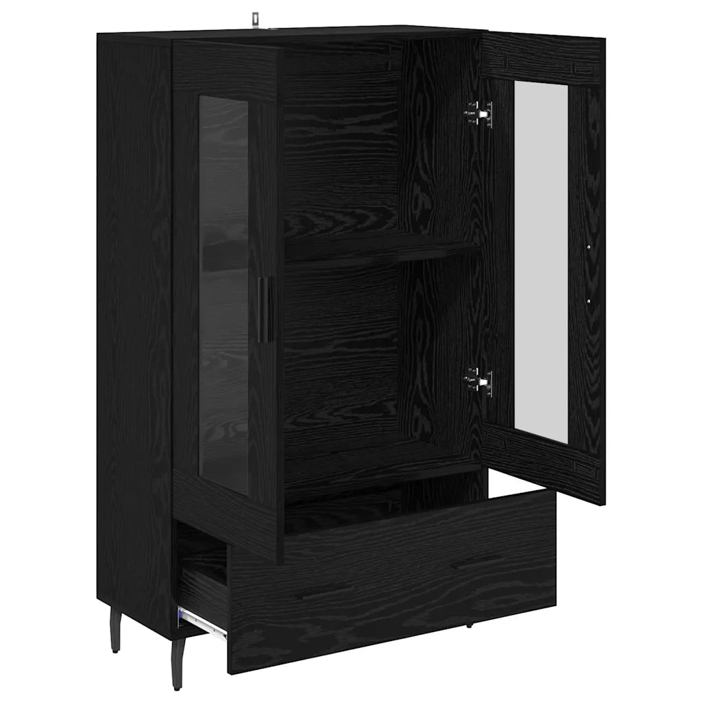 Credenza | Madia | Buffet da pranzo | Armadio da pranzo Rovere Nero 69,5 x 31 x 115 cm Legno multistrato