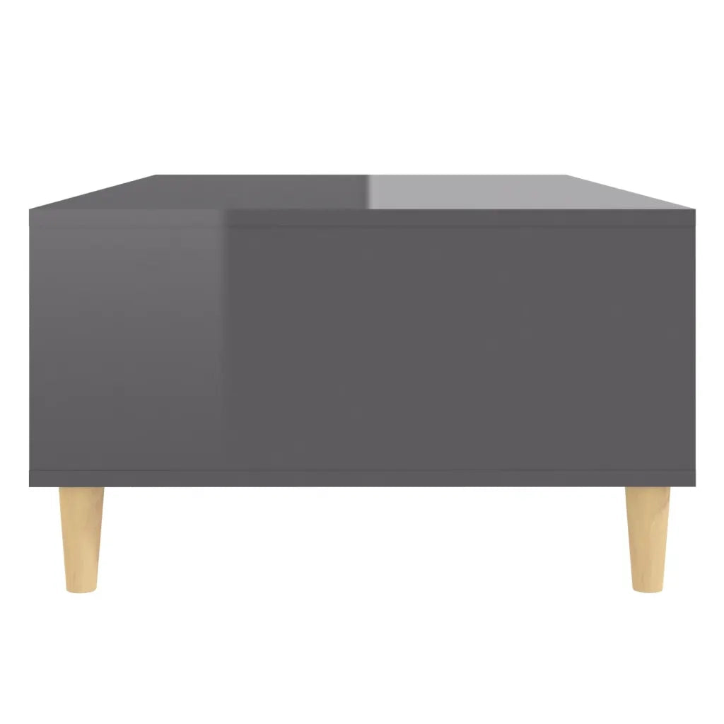 Tavolino Salotto Grigio Lucido 103,5x60x35cm Legno Multistrato 806021