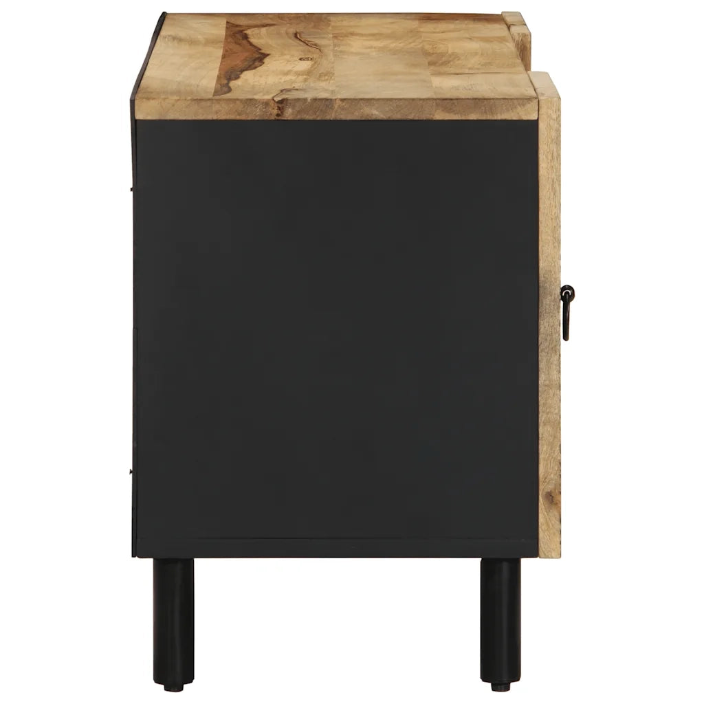 Mobile Porta TV Nero 105x33,5x46 cm Legno Massello Mango Grezzo 4018628