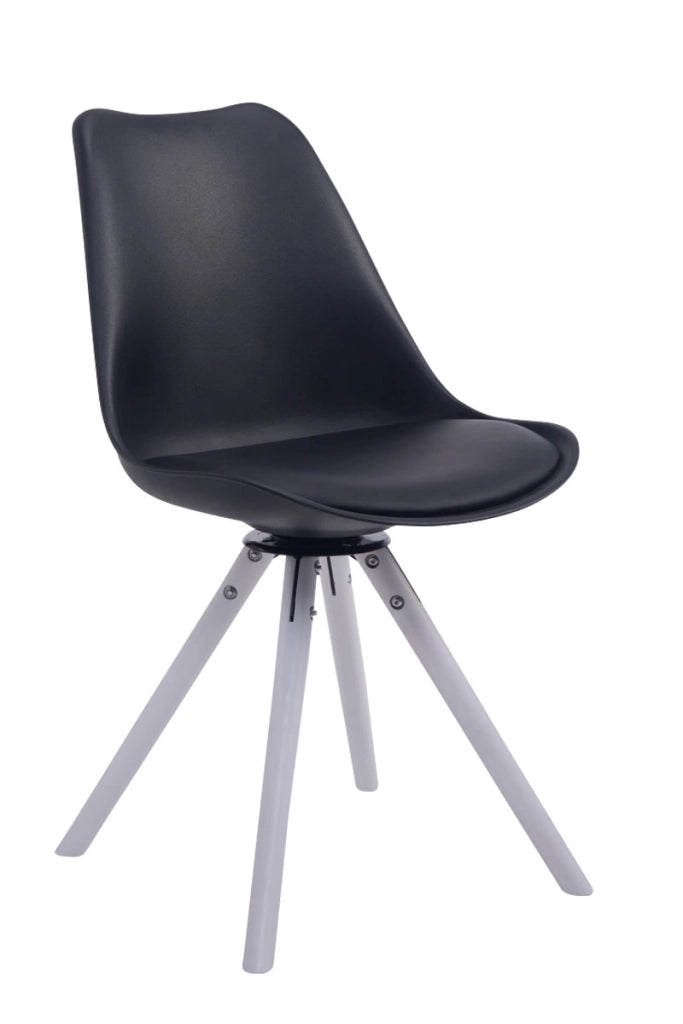 Sedia design Troyes Girevole Similpelle Rotondo nero,bianco