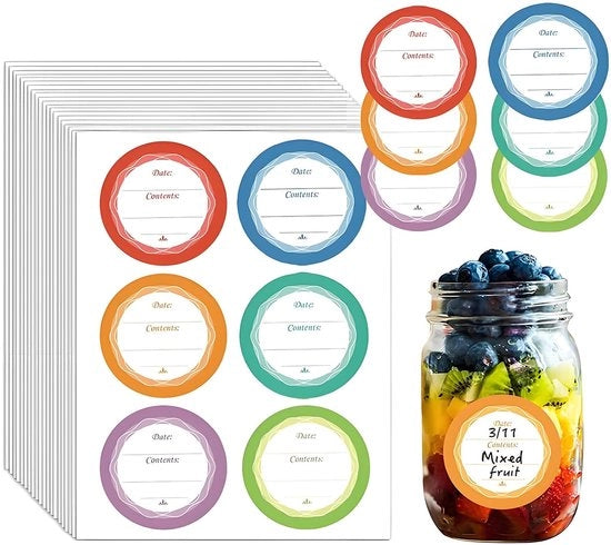 Etichette per contenitori 120 pezzi - Etichette rimovibili per erbe - Etichette adesive - Etichette decorative - Resistenti all'umidità e all'olio - Per l'organizzazione dei contenitori
