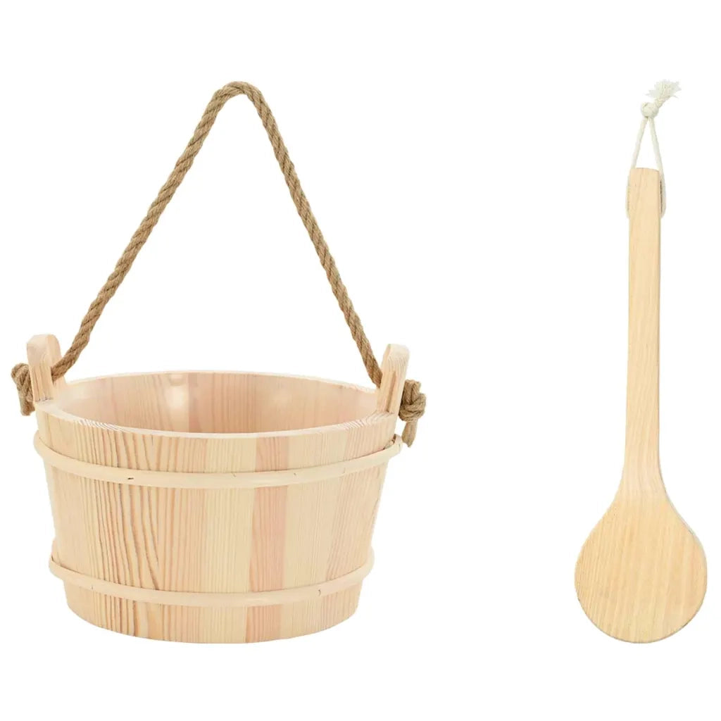 Secchio per Sauna 2 pz Marrone CFW8151739
