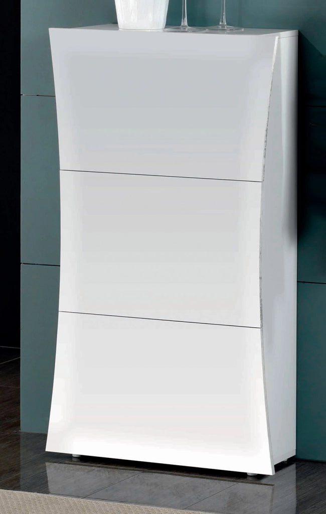 Scarpiera 3 Ante a Ribalta 71x26,6x121,5 cm Arco Bianco Lucido