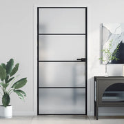 Porta Interni Sottile Nera 93x201,5cm Vetro Temperato Alluminiocod mxl 107738