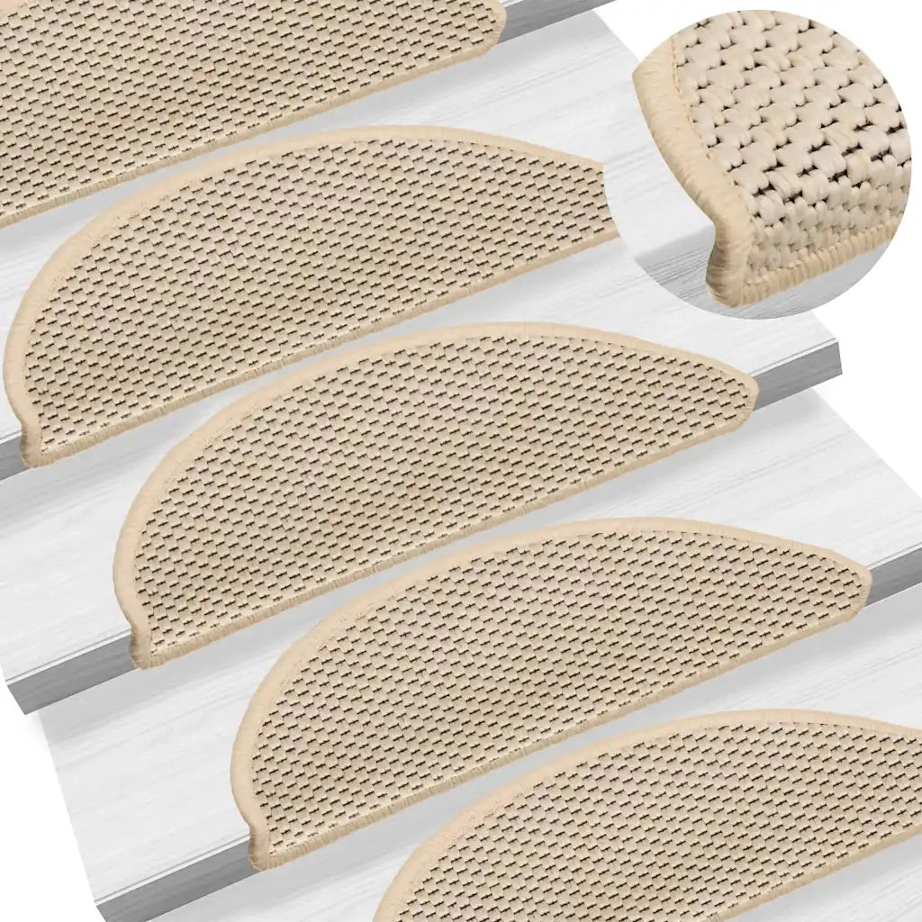 Tappeti Autoadesivi Scale Aspetto Sisal 30pz 56x17x3 cm Berbero
