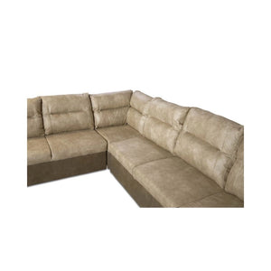 Divano angolare con letto e 2 contenitori Washington bicolore nature e taupè