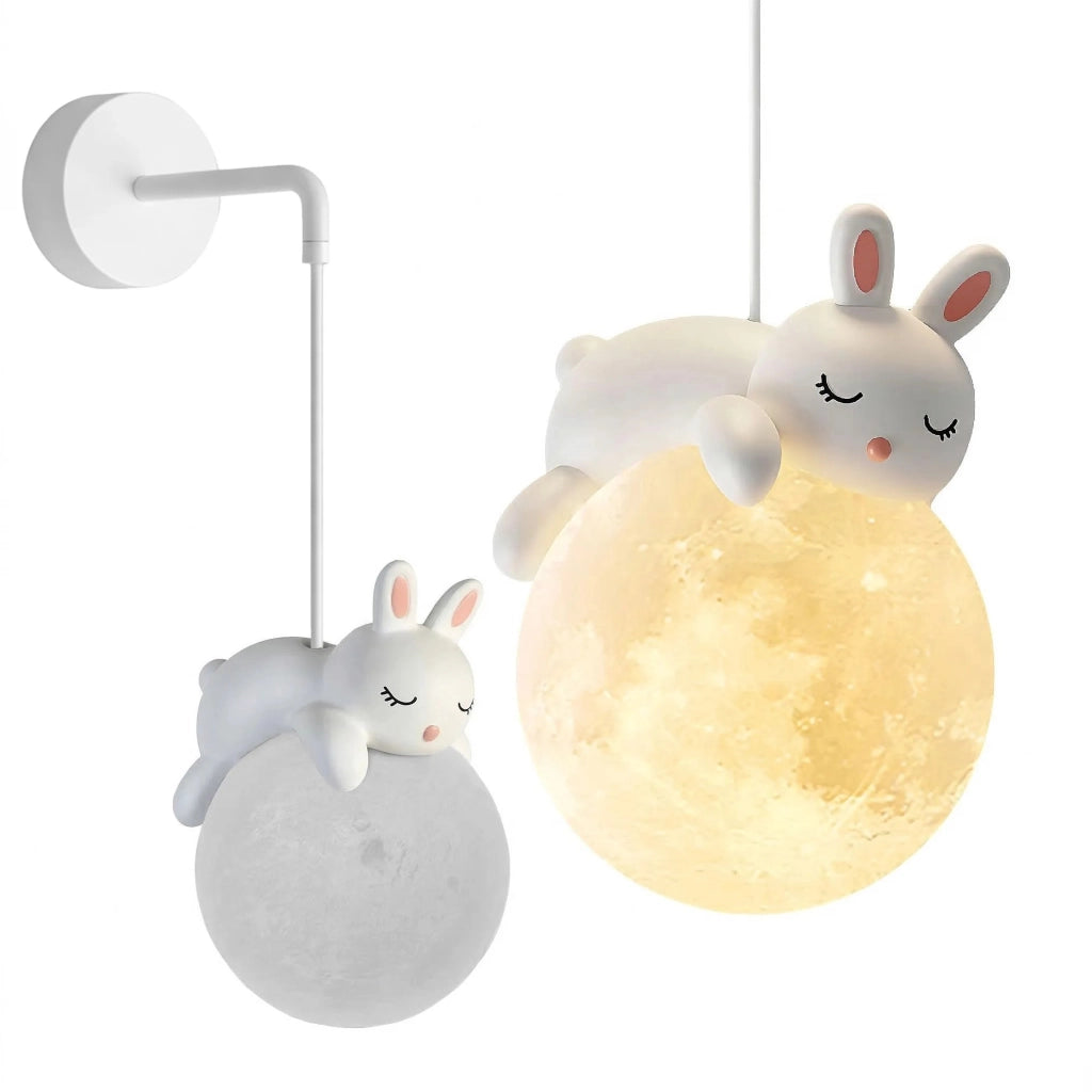 Lampada Da Parete Applique Con Coniglietto Addormentato G165-1w