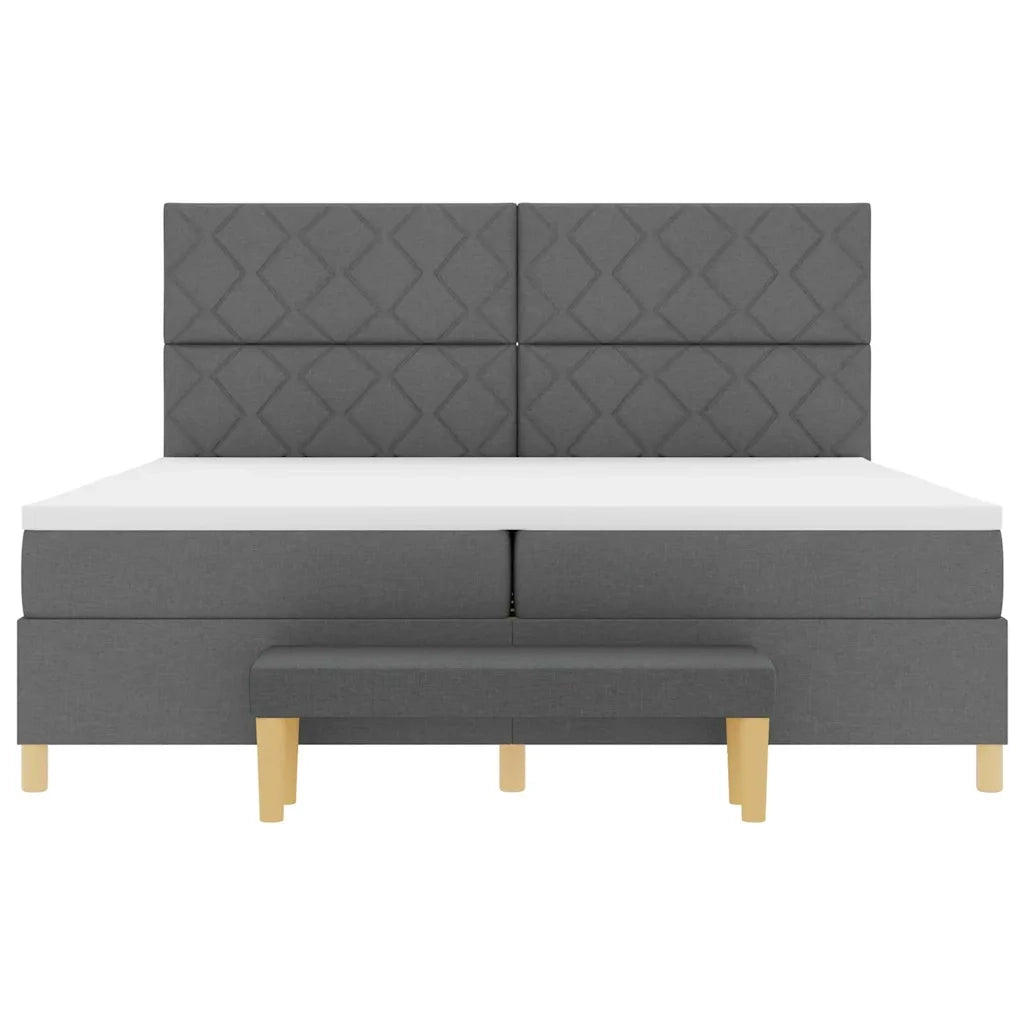 Letto a molle con materasso Grigio scuro 200 x 200 cm Tessuto 3344402