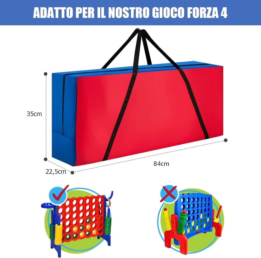 Borsa di Trasporto per Forza 4 Gigante, Borsa per Set Forza 4 con Tracolla Ergonomica e Cerniera Durevole, 120 x 30 x 50cm (Borsa)