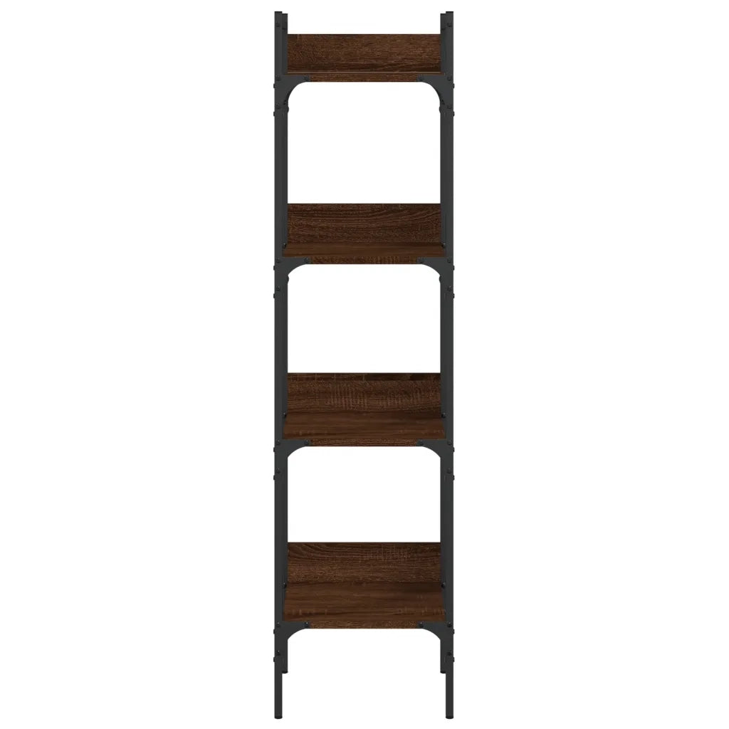 Libreria 4 Ripiani-Scaffale per Libri-Mobile di Stoccaggio Rovere Marrone 35x30x138,5 Legno Multistrato