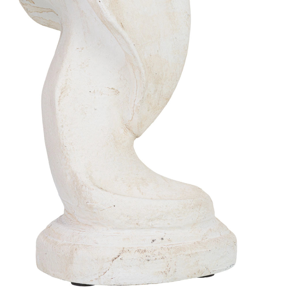 Figura decorativa a forma di cavallo in magnesio bianco, 25x10x38h cm