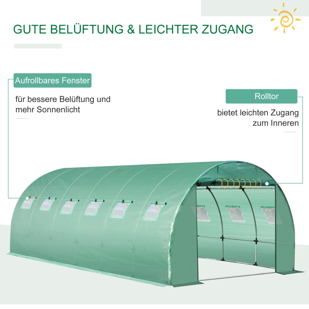 Telo Serra 3x6 m ¨C zephmum ¨C Verde 12 Finestre UV Resina Polipropilene