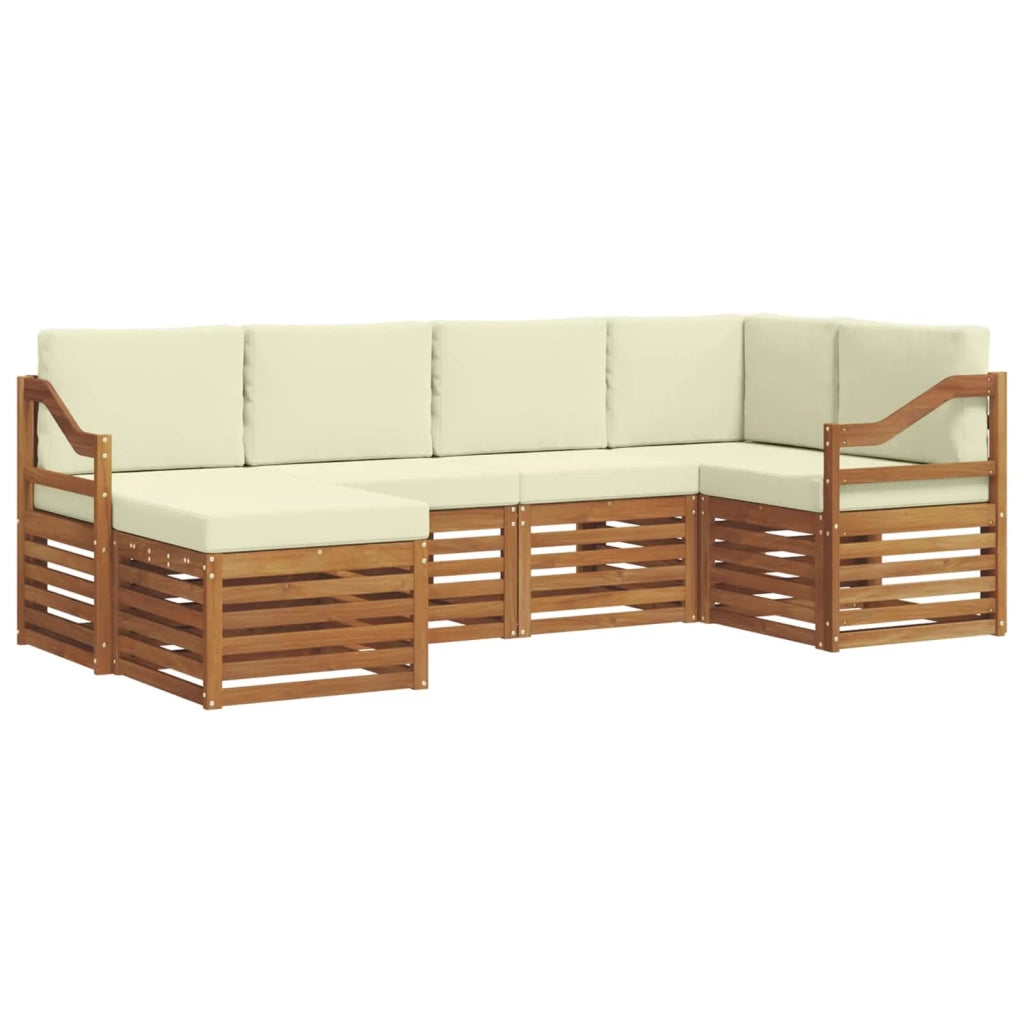 Set divano sezionale con cuscino 6 pcs Naturale e Crema 3375105