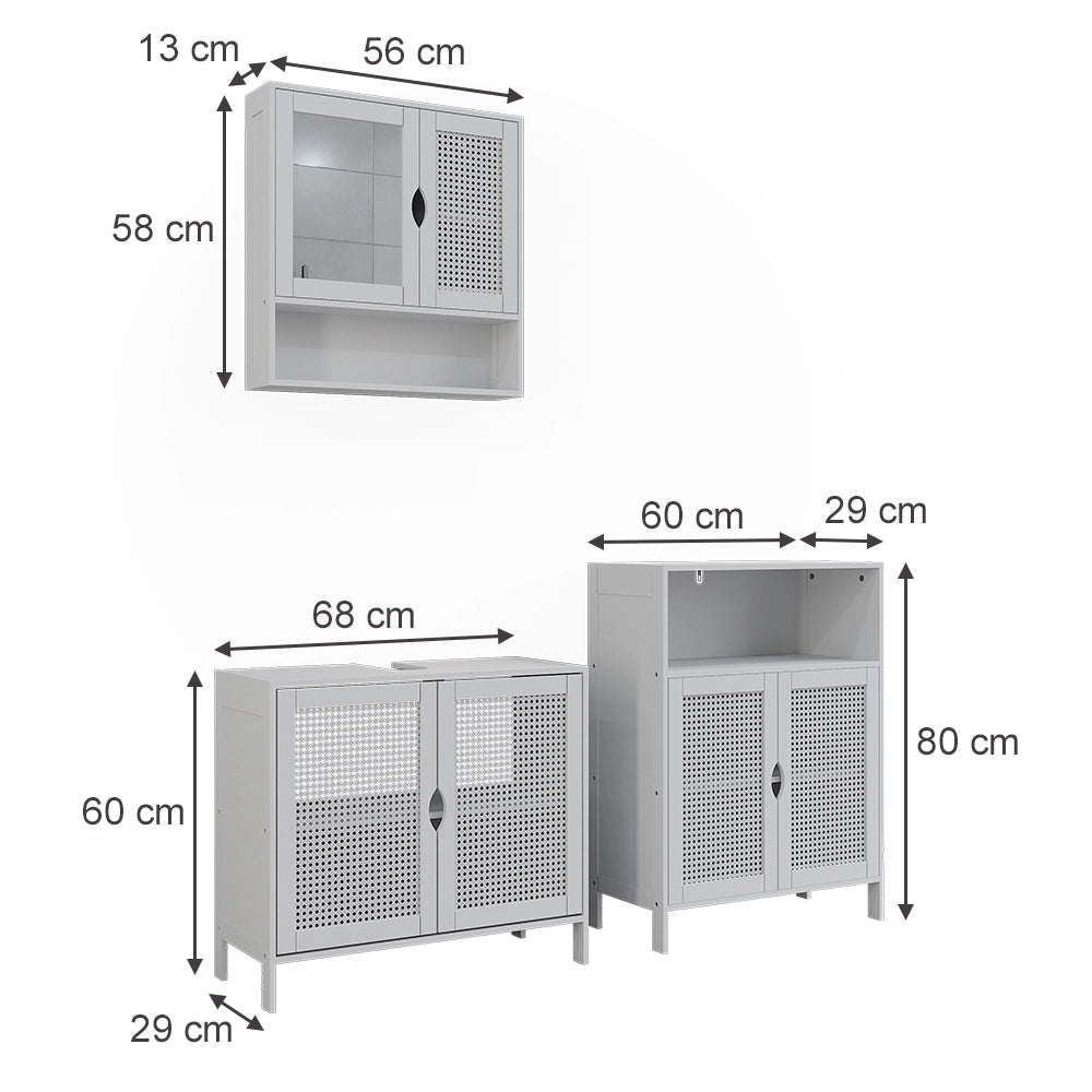 Vicco Set di mobili da bagno Bianco 3 parti