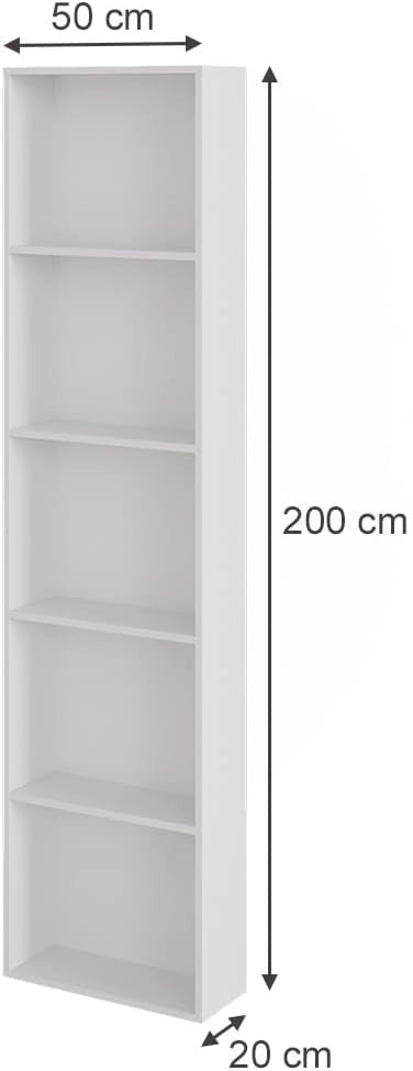 Ripiano laterale Elmo, Bianco, 50 x 200 cm
