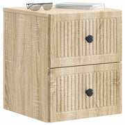 Comodino | Armadio da Notte | Mobiletto da notte a muro Rovere Sonoma 33 x 34,5 x 40 cm