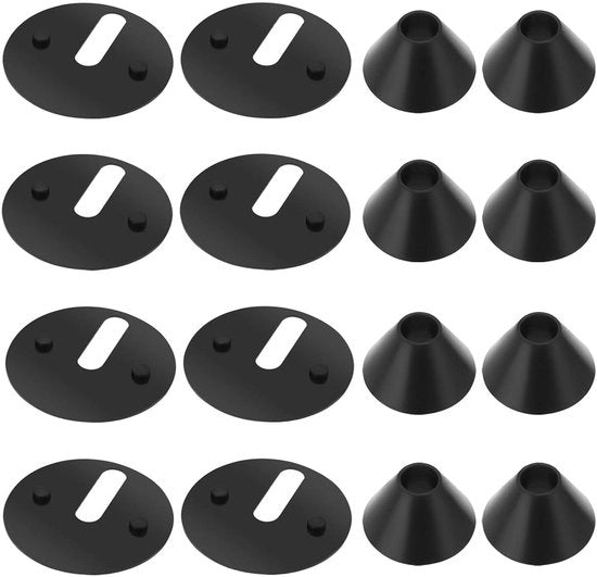 Set di base per WC con cerniera antiscivolo - sostituzione - 40mm - nero