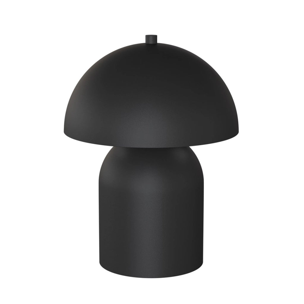 Lampada da tavolo Mush in acciaio nero opaco