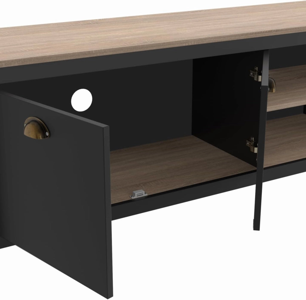 Mueble TV ISIS 140 cm madera vintage y negro