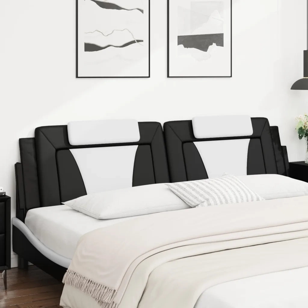 Cuscino Testiera Viana Nero e Bianco 193 cm in Similpelle 374826
