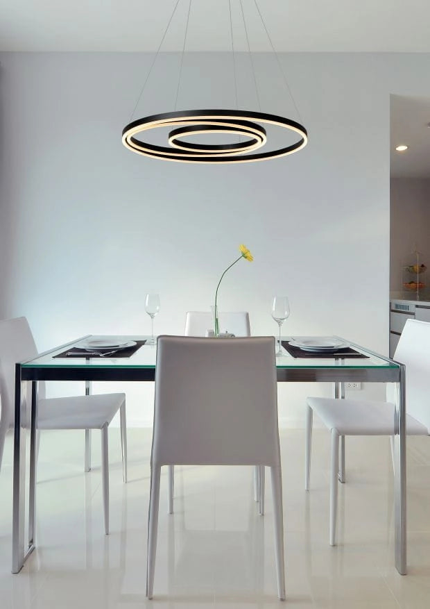 Lampadario Lucide Triniti LED 136W 3000K nero/bianco