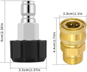 Connettore per pompa ad alta pressione - Rapido da smontare - Duraturo e resistente alle usure - Nero - Adattatore M22 - Utile per uso domestico - 2 Orefice...