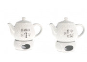 Teiera in ceramica con riscaldatore