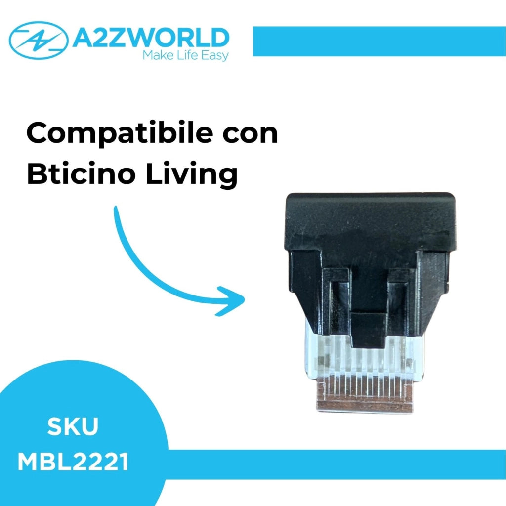 Connettore Telefonica Presa RJ11 MBL Nero 1M Compatibile Bticino Living International BLN2354