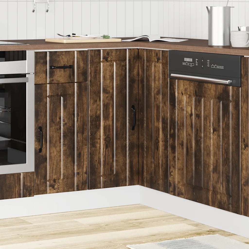 Mobile Base ad Angolo Cucina Lucca Rovere Fumo in Truciolato 853752