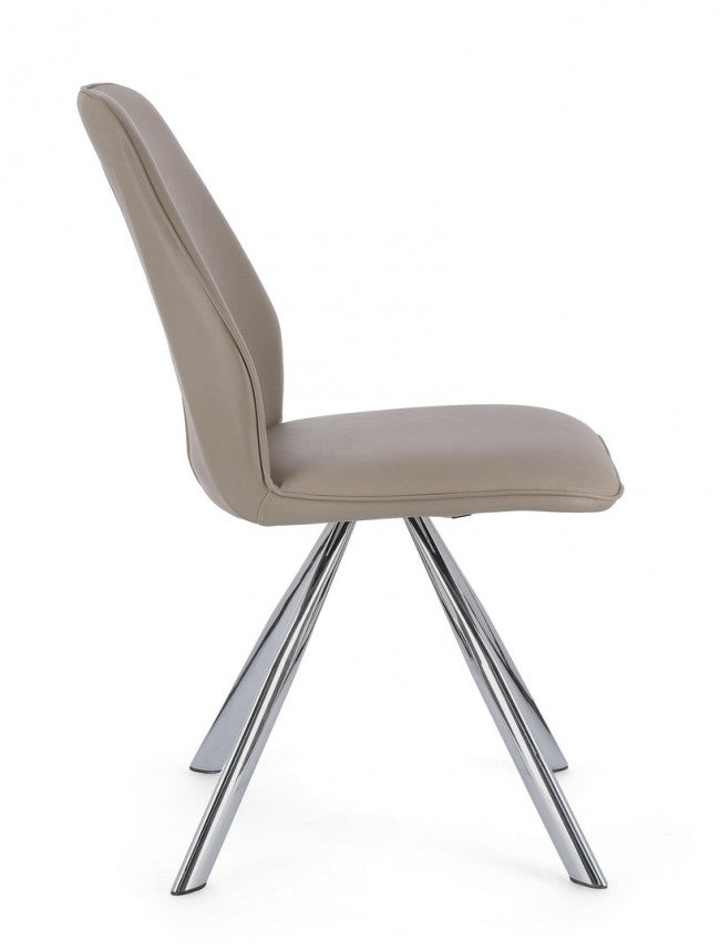 Set 4 Sedie 44x62x88h cm Maxwell Pu Tortora