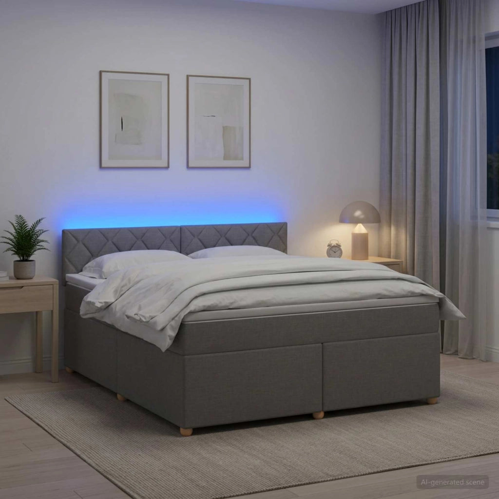 Letto box spring con materasso Grigio Chiaro 140 x 190 cm 3452422