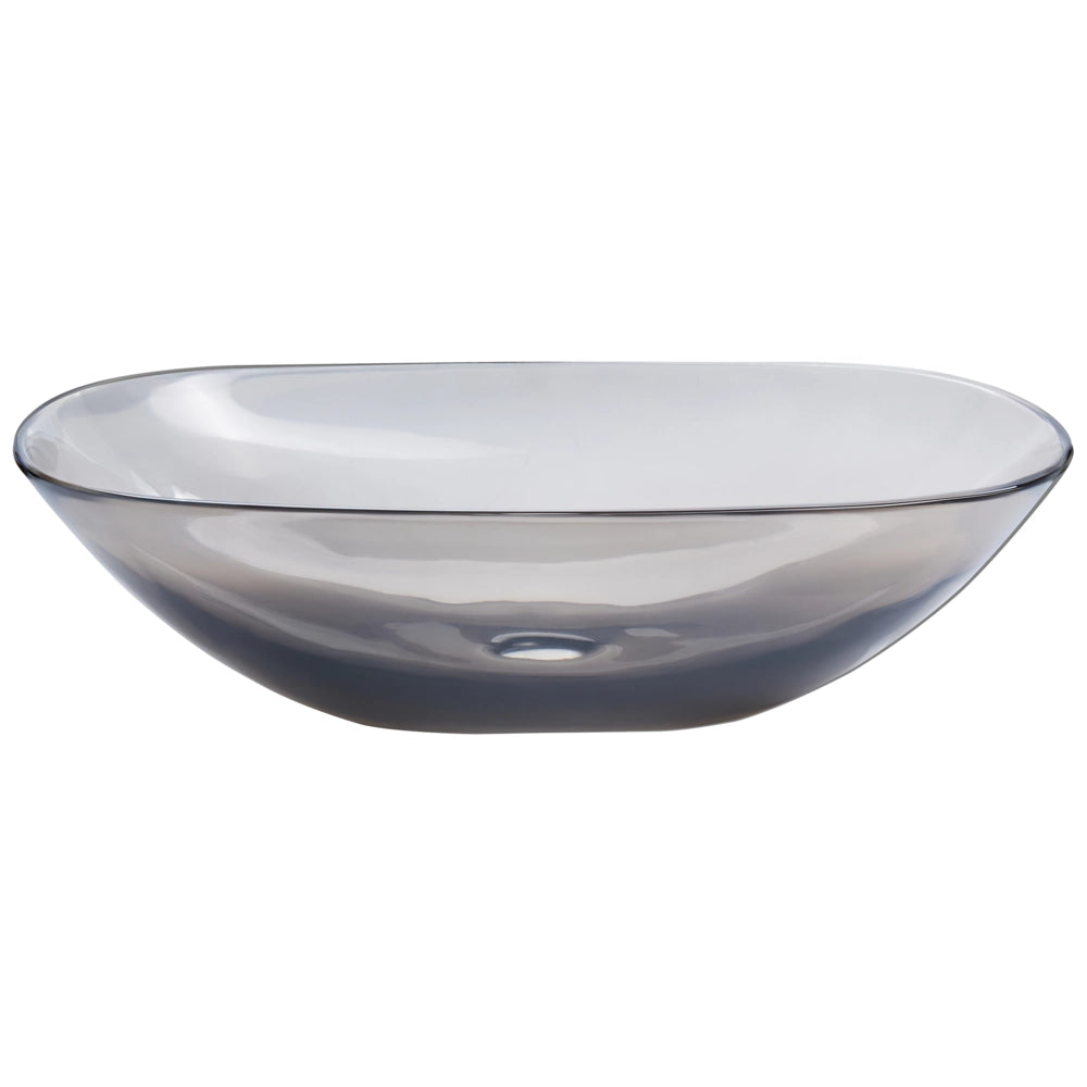 Lavabo da appoggio Superficie solida nero 340 x 360 mm Lavello da bagno semitrasparente