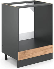 Mobile per forno da incasso R-Line, Quercia dorata, 60 cm senza piano di lavoro, per la libera combinazione all'interno di sistemi cucina modulari