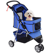 Carrello per Cani Piccoli con Cestello ¨C zephmum ¨C 75x45x97 cm Blu
