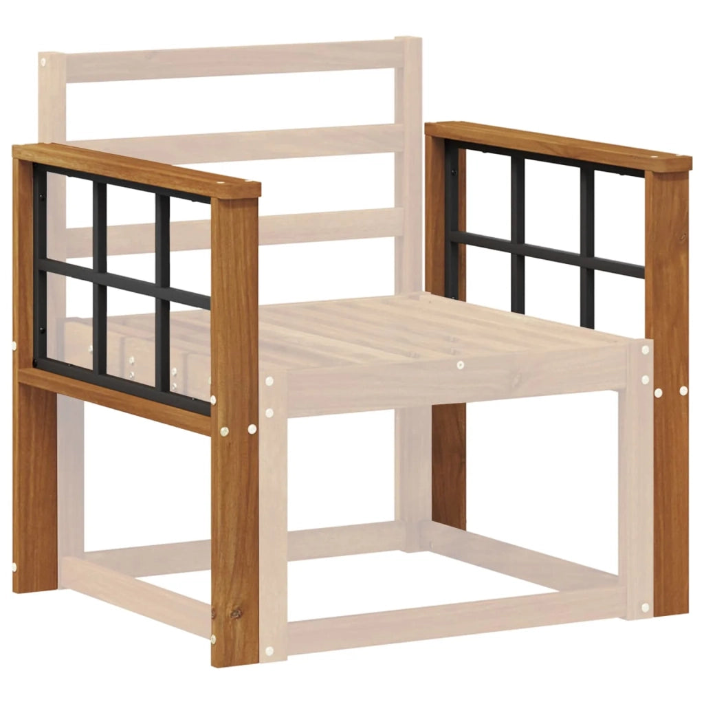 Bracciolo 2 pz Naturale 60 x 6 x 61 cm Legno di Acacia Massello 900515