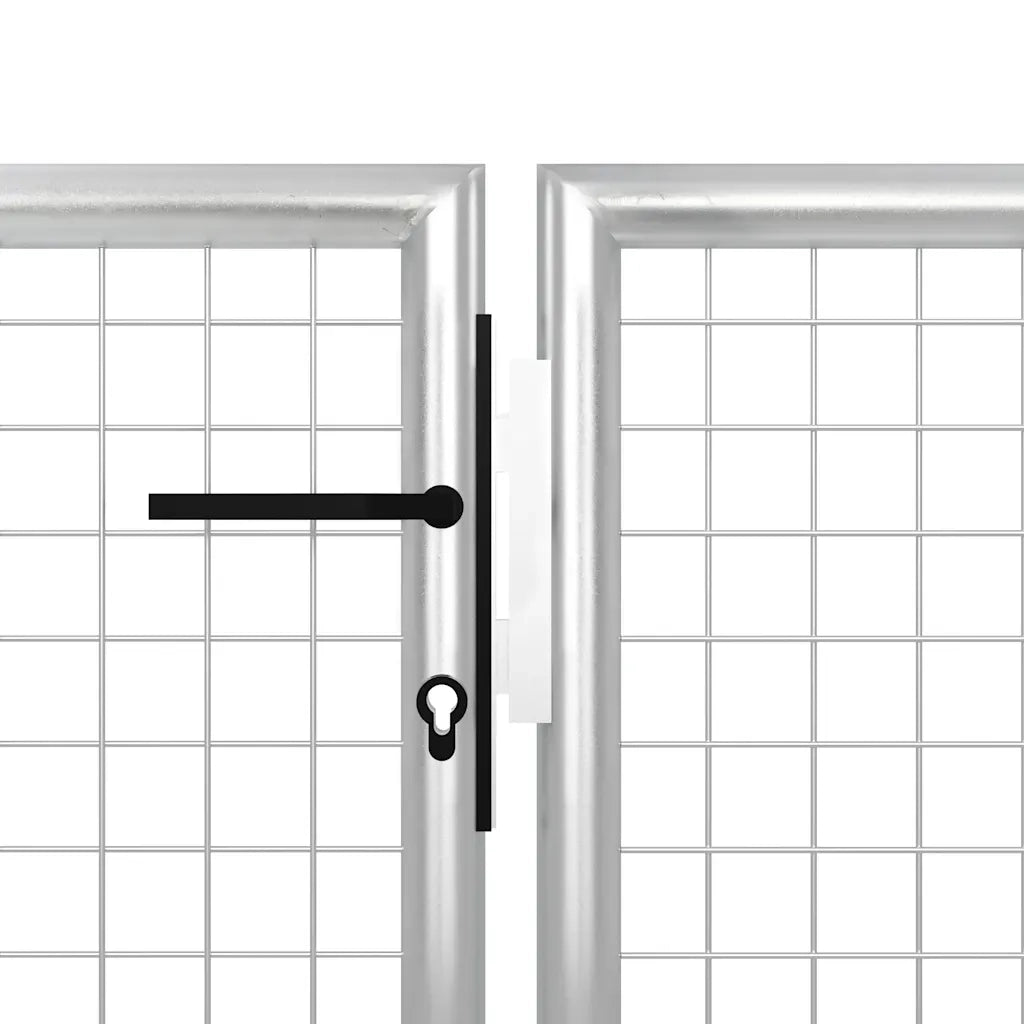 Cancello da Giardino in Acciaio 350x175 cm Argento 144344