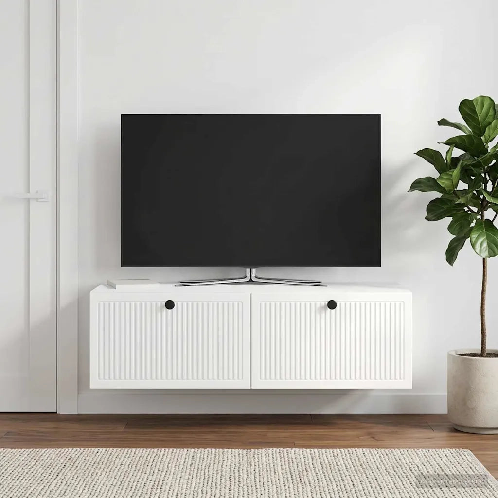 Mobile Porta TV da Muro Bianco Lucido 98 x 41 x 30 cm 898019