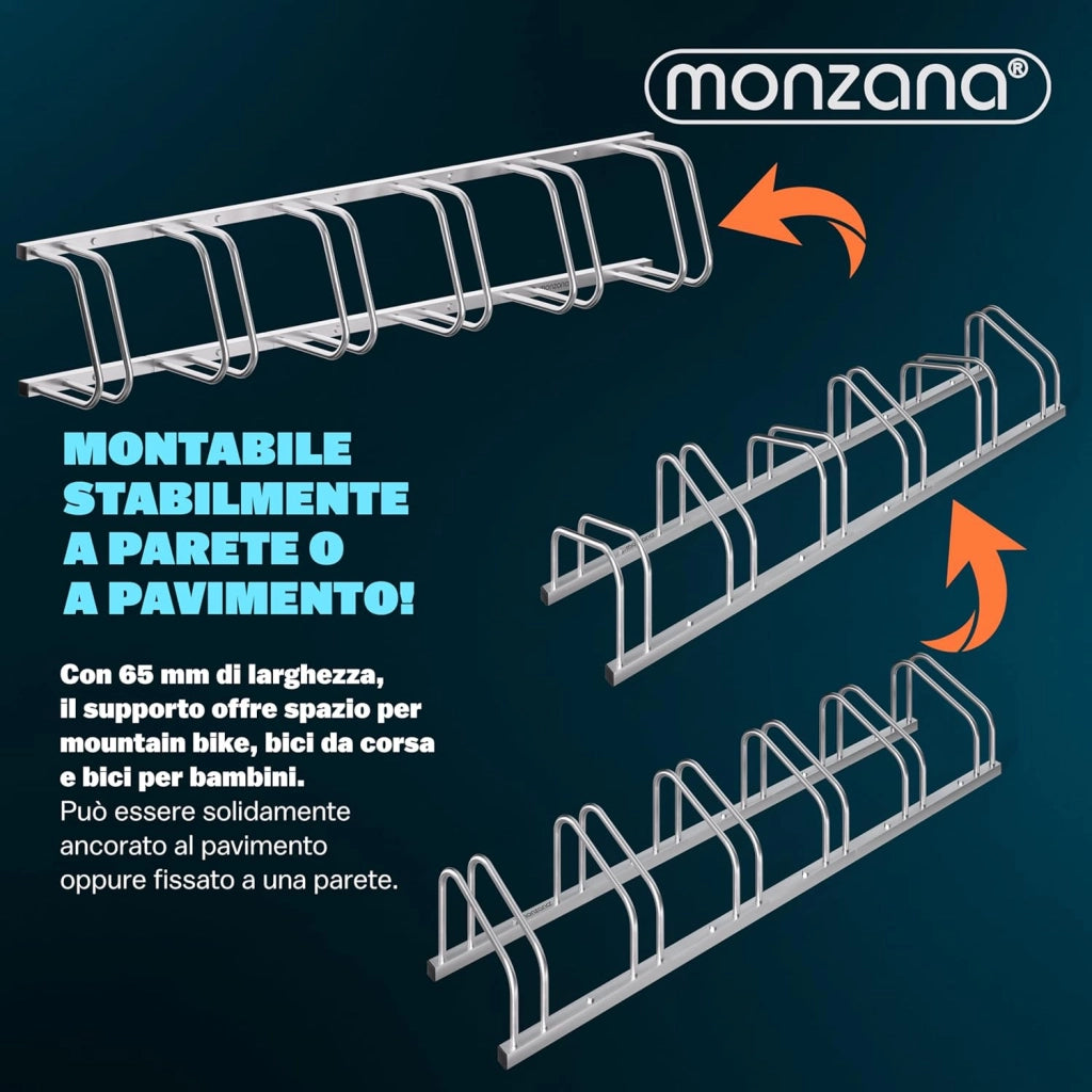 ® Rastrelliera per Biciclette 6 Posti per Pneumatici 35-60 mm Porta Bici Posteggio per Bicicletta