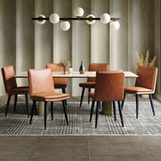 Set di 6 sedie da pranzo 49x57x84 cm con seduta a doppio strato in PU marrone