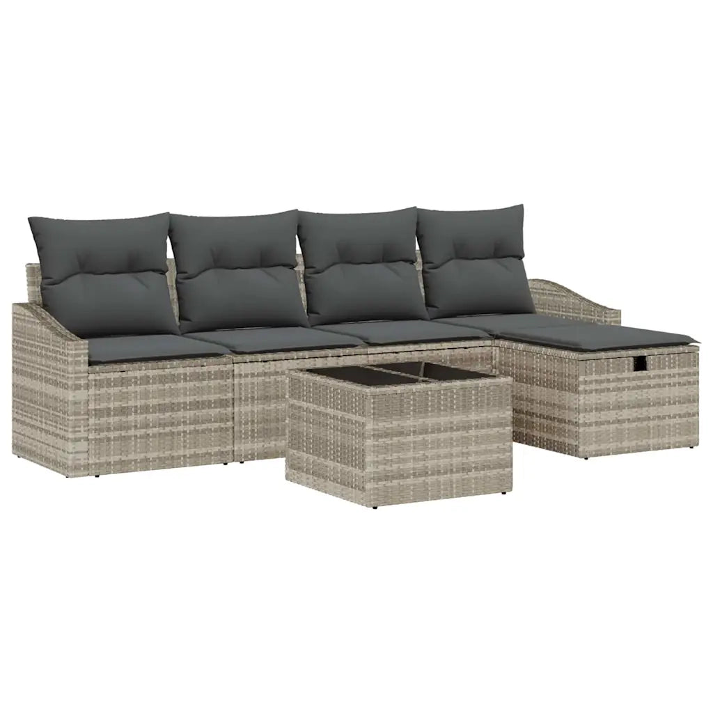 Set di divani con cuscino 6 pcs polyrattan
