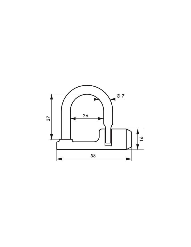 Lucchetto 329 C con tallone dritto, arco in ottone, chiave triangolare 5 mm – THIRARD